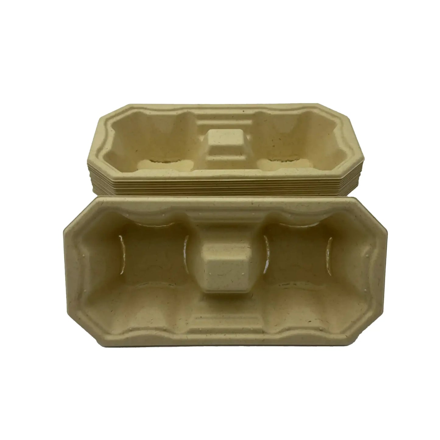2-Cup Cup Trays Bamboo Fiber China Molded Fiber Packaging Supplier