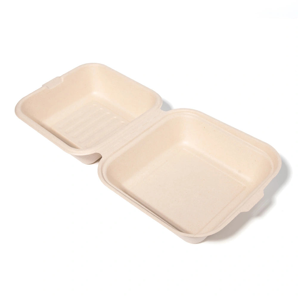 6“*6” Sugarcane Pulp Burger box