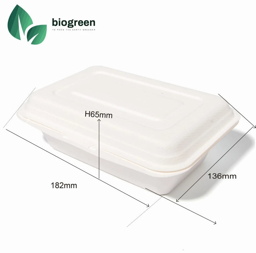 7“*5” /600ml Sugarcane Bagasse Eco Friendly Takeaway Food Containers China Supplier