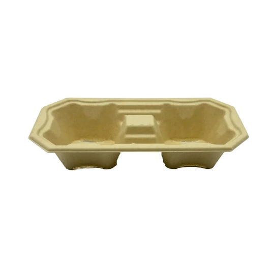 2-Cup Cup Trays Bamboo Fiber China Molded Fiber Packaging Supplier