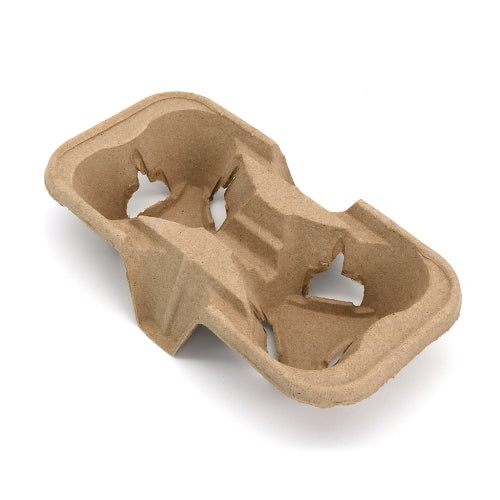 Molded Fiber 2-Cup Drink Carrier Trays China Molded Fiber Packaging Supplier