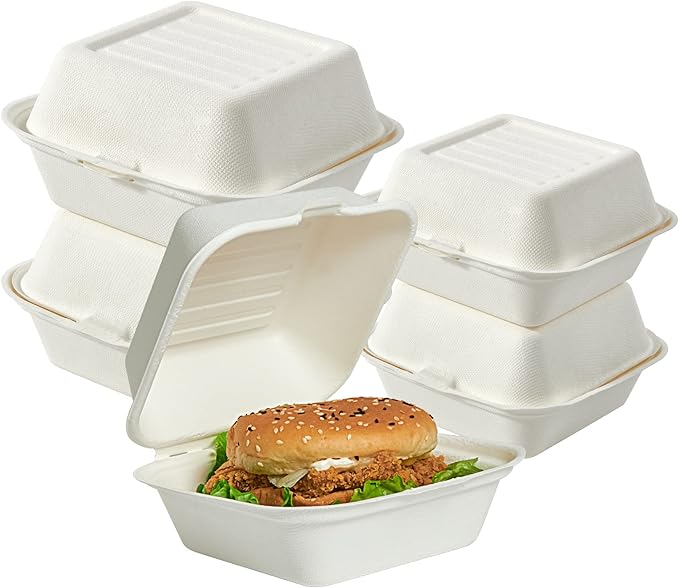 6“*6” Sugarcane Pulp Burger box