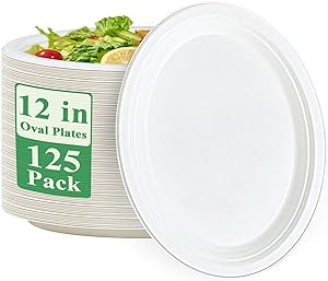 12“ Sugarcane Oval Plates China Eco Friendly Packaging Supplier