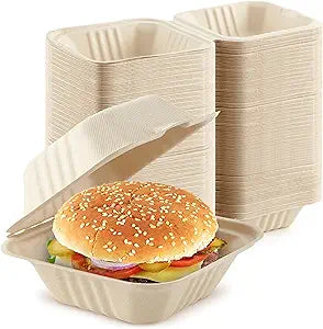 6“*6” Sugarcane Pulp Burger box