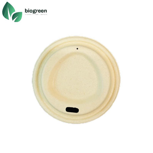 China Bagasse Coffee Lids Supplier 80/90mm Sugarcane Pulp Coffee Lid for Paper Cups