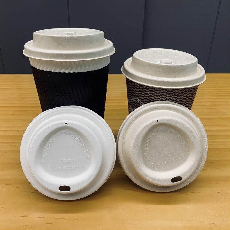 Wholesale Competitive Prices 8oz Coffee Cup Lids 80mm Biodegradable Lids Bagasse Lids Various Styles and Sizes