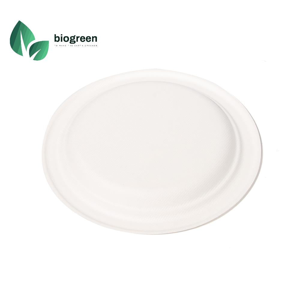 Eco Friendly Plant Fiber Molded Pulp Sugarcane Bagasse Plate 7 inch For Wedding Party