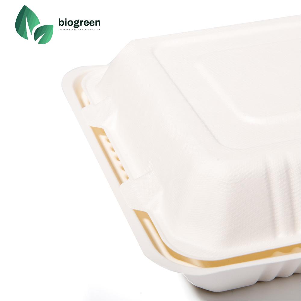 9X9” Bagasse Container Single Compartment for Fishes and Chips