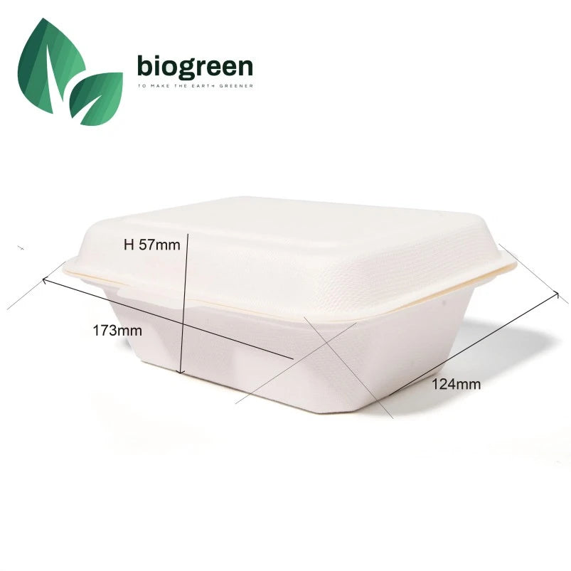 6“*4” /450ml Sugarcane Bagasse Containers for Takeaway Food